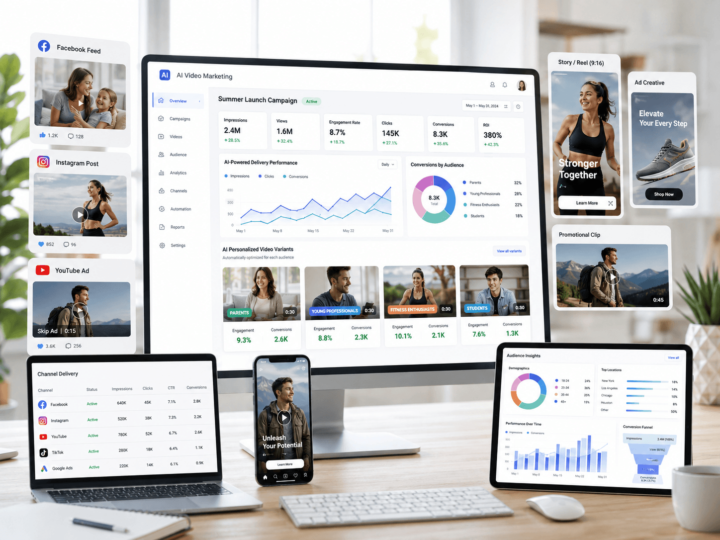 Professional AI Video Marketing Services quality testing across desktop, tablet and mobile devices