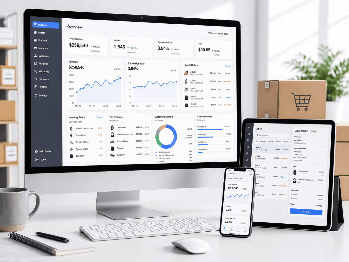 E-commerce Website Development quality testing across desktop, tablet and mobile devices