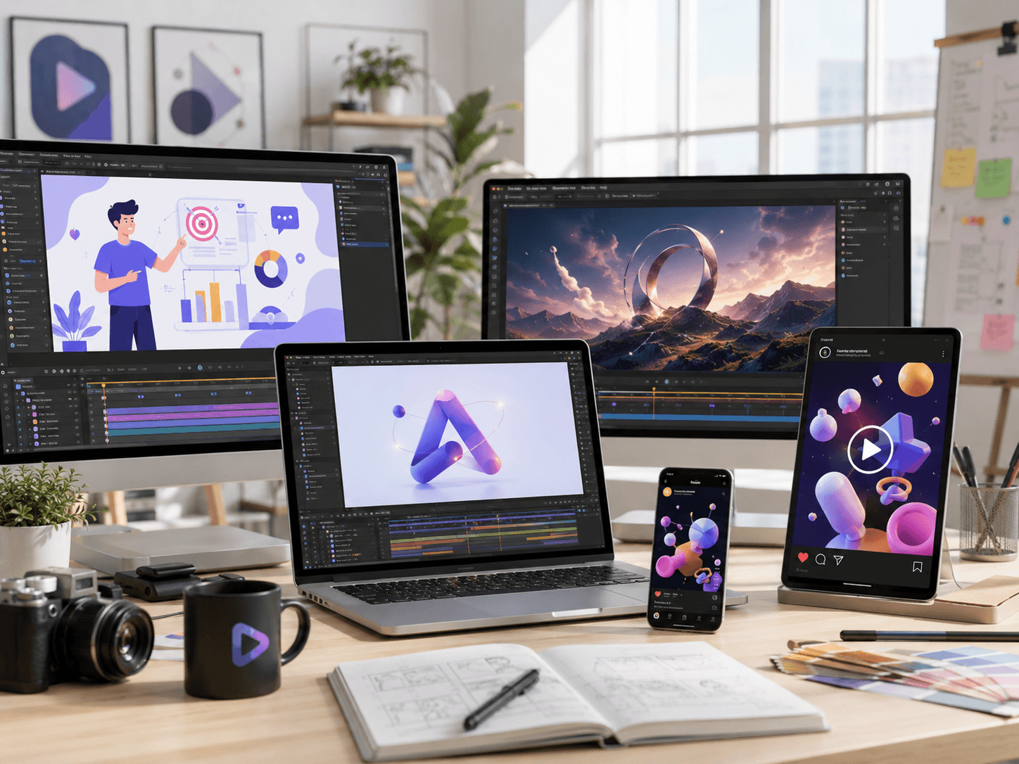 Professional Motion Graphics Services quality testing across desktop, tablet and mobile devices