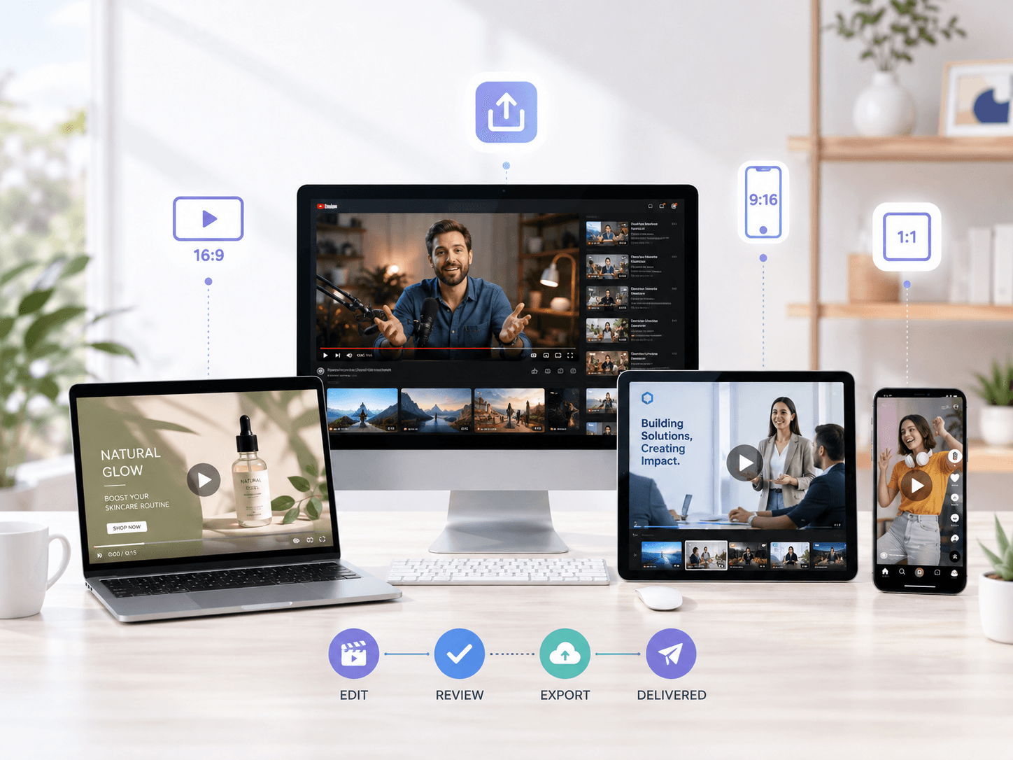 Professional Video Editing Services quality testing across desktop, tablet and mobile devices